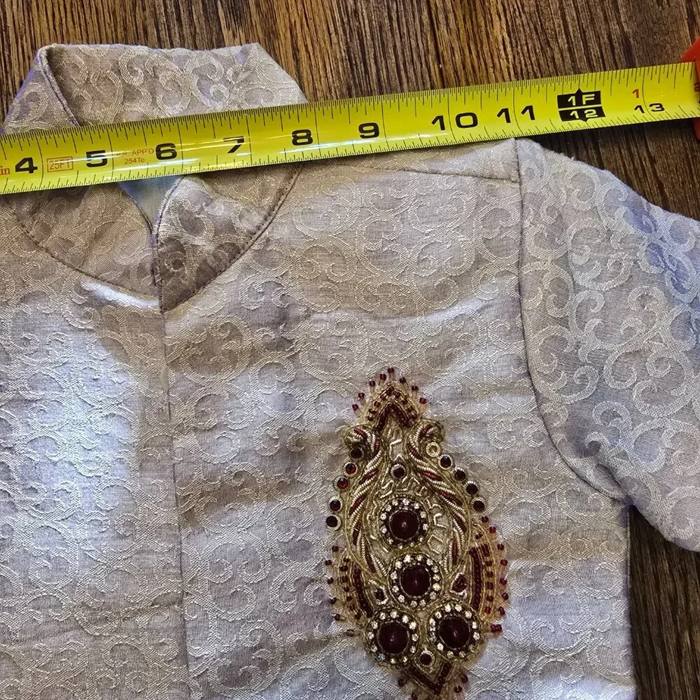 Beautiful Boy's Bone & Lavendar Sherwani / Kurta sz S